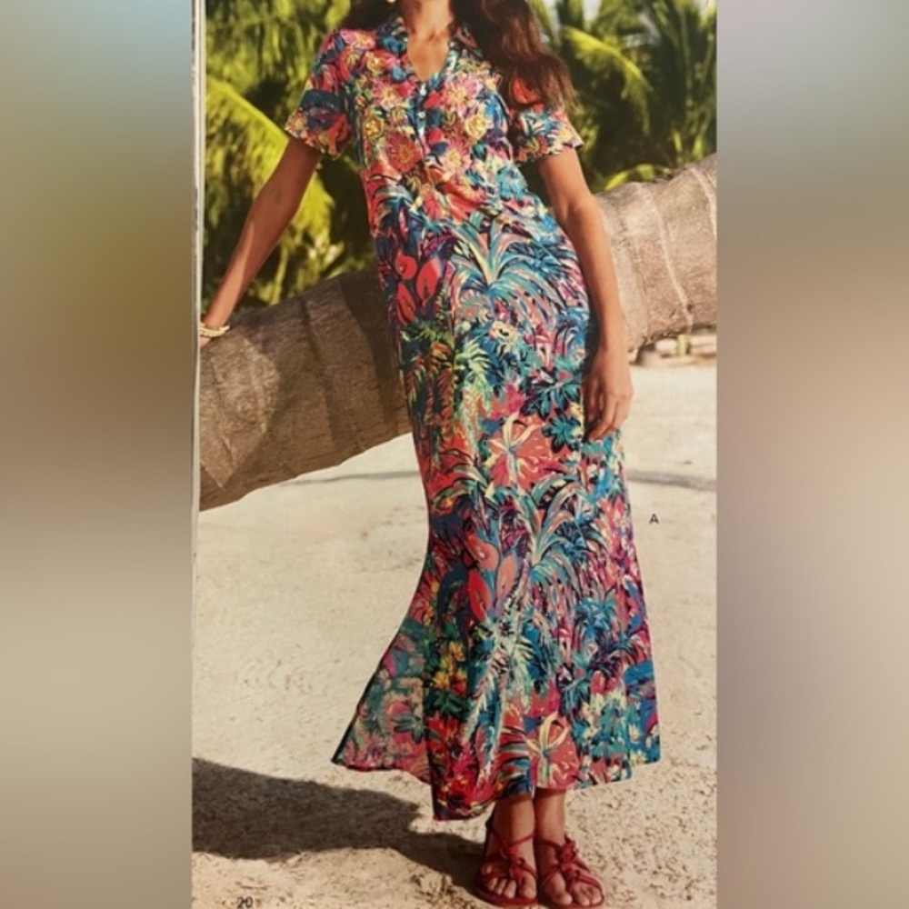 Soft Surroundings Florence Tropicana Embellished Sequin Floral Midi Dress - Picture 2 of 11